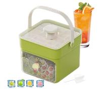 Stampo per Ghiaccio | Vassoio per Ghiaccio con Maniglia e Coperchio,Strumento Cucina Multiuso Doppio Strato per Bibite Cocktail Casa e Esterno