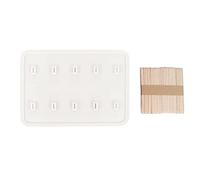 Stampo per ghiaccioli con gel di silice a 10 celle, con 50 bastoncini (Bianca)