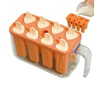 Stampo per ghiaccioli riutilizzabile | 8 Stampo in Silicone Riutilizzabile con Pratica Vaschetta per Surgelati | per Ghiaccioli Fatto in Casa con Bastoncini Inclusi - per Adulti, Bambini, Succo