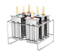 Stampo per in acciaio, set di 6 per ghiaccioli in metallo, kit per la preparazione di ventose riutilizzabili, per gelati più forti, forte caffettiera da bar con bastoncini di legno