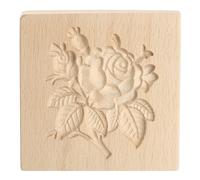 Stampo per in legno 3.94"x3.94" con rosa verde