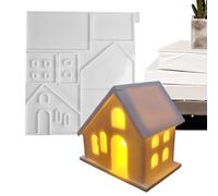 Stampo per la casa dei candelieri riutilizzabili, stampo in silicone per candele domestiche - stampo per candelieri a forma di casa con base,stampo in silicone per candele, artigianato, dolci, sapone