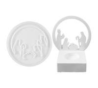 Stampo Per La Natività Di Gesù - 12,3x12,3 Cm/4,84x4,84 Pollici Stampo Rotondo In Cemento In Silicone Per La Nascita Di Gesù | Di Produzione Di Resina Antiaderente Ampiamente Differenti