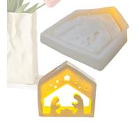 Stampo per la Scena della Natività per Resina | Stencil per Portaa Candela Tea di Gesù,Stampo In Silicone Per Il Presepe,Per Profumate In Argilla PortaPer Tea Light Compleanno E Anno Nuovo
