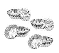 Stampo per mini cupcake in acciaio inossidabile riutilizzabile con design scanalato, facile da sformare e presentazione elegante, resistente