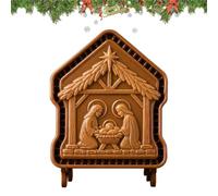 Stampo per mini impronta antiaderente riutilizzabile presepe di Natale con | Pressa a Manuale per Cioccolato Dolci Gelati Sapone Candela Arte Tempo Libero Creativo Dessert Party
