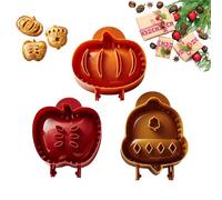 Stampo per mini torte natalizie, stampi tascabili per torte, pressa e tagliapasta riutilizzabili, kit di stampi tascabili per biscotti a forma di albero di Natale a forma di zucca di mele (B)