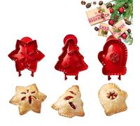 Stampo per mini torte natalizie, stampi tascabili per torte, pressa e tagliapasta riutilizzabili, kit di stampi tascabili per biscotti a forma di albero di Natale a forma di zucca di mele (A)