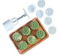 Stampo per mooncake, Stampi for biscotti regolabili con spessore 50 g Stampo for torta lunare 6 stampini, stampi rotondi fiori mooncake, for cuocere torte fai da te, dessert, stampo for