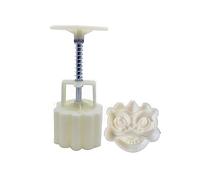 Stampo per mooncake, stampini per biscotti, Stampo for biscotti e torte di luna in pasta zucchero con pressione manuale, confezione da 50 g, multicolore(A)