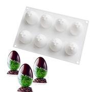 Stampo per mousse all'uovo di Natale a 8 fori Stampo per torta in silicone Stampo per torta in 3D fai-da-te Bakeware Stampo per cupcake, bianco