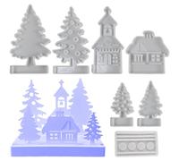 Stampo per Natale - Forma Per Sapone Casa Albero Natalizio,Stampo In Silicone A Facile Rilascio Per Artigianato, Decorazione E Ornamento Con Resina Epossidica E