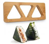 Stampo per onigiri in legno set di stampi per polpette di riso a 3 cavità stampo per onigiri triangolare per sushi per polpette di riso facile da pulire per bambini pranzo picnic famiglia casa