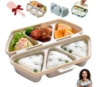 Stampo per onigiris 6 in 1, stampo per Onigiris da 15,2 cm, stampi triangolari per sushi, veloce da realizzare e facile da riporre, trasportare e pulire, 6 palline di riso Onigiris per palline di riso