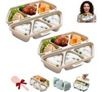 Stampo per onigiris 6 in 1, stampo per Onigiris da 15,2 cm, stampi triangolari per sushi, veloce da realizzare e facile da riporre, trasportare e pulire, 6 palline di riso Onigiris per palline di riso