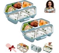 Stampo per onigiris 6 in 1, stampo per Onigiris da 15,2 cm, stampi triangolari per sushi, veloce da realizzare e facile da riporre, trasportare e pulire, 6 palline di riso Onigiris per palline di riso