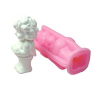 Stampo per ornamento, stampo flessibile in silicone per giovani figure che tengono il cuore, decorazione per la scrivania, abbellimento, forme, decorazione per le vacanze