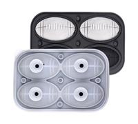Stampo per palla di ghiaccio, 3D, 4 scomparti, in silicone, per bar, whisky, cocktail, acqua, frigorifero, congelatore, torte, cioccolato, caramelle, fondente