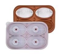 Stampo per palline di ghiaccio da calcio, stampo per palline di ghiaccio da calcio, per palline di ghiaccio a forma di silicone 4-cavity, stampo antiaderente per fondente con imbuto per whisky,