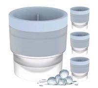 Stampo per palline di ghiaccio, forma da ghiaccio riutilizzabile, 4 pezzi per bevande rotonde in silicone, per whisky, cocktail, vino, feste, compleanni, Natale, vacanze,