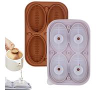 Stampo per palline di ghiaccio per whisky, vassoio per palline di ghiaccio da calcio, per palline di ghiaccio in silicone a 4 cavità, stampo antiaderente per fondente con imbuto per whisky