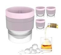 Stampo per palline di ghiaccio, stampo circolare flessibile, 4 pezzi per bevande rotonde in silicone, per whisky, cocktail, vino, feste, compleanni, Natale, vacanze,
