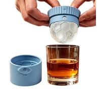 Stampo Per Palline Di Ghiaccio - Vassoio In Silicone Per Da 58 Mm | Creatore Rotondo Per Texture Di Calcio, Chiusura Rotante A Prova Di Perdite, Trasparente A Fusione Lenta Per Whisky, Coc