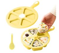 Stampo per palline di riso a 6 griglie triangolari per palline di riso con | Stampo per sushi fai da te per feste scolastiche per bambini che cucinano il pranzo