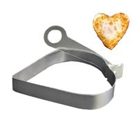 Stampo per pancake a forma di cuore in acciaio inossidabile - Maker di waffle ad anello d' con manico pieghevole | Gadget da cucina da forno per panini Crumpet Poached Griddle Breakfast