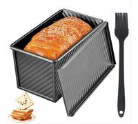 Stampo per pane con coperchio, coperchio per toast, pennello per olio per toast, stampi