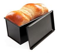 Stampo per pane tostato antiaderente in lega di alluminio con coperchio, stampo per toast con coperchio, resistente al calore, per panini, casa, bar, ristoranti
