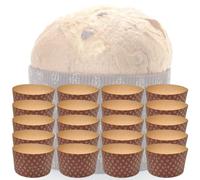 Stampo per Panettone Alto 1Kg qualità Premium (20 pz) - Pirottini Panettone Professionale di Carta Ondulata di Pura Cellulosa in Microonda, Resistente al Calore 220°C