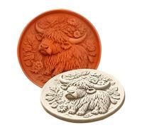 Stampo per pavimentazione da giardino, 38,1 cm | Stampi per calcestruzzo di progettazione della mucca per il giardino del cortile del patio del percorso del prato del