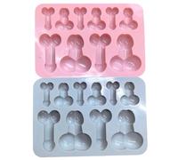 Stampo per pene, 2 stampi per torta per pene con 10 cavità, silicone antiaderente, vassoio per cubetti di ghiaccio riutilizzabile per feste di compleanno singole, candele, sapone, cioccolato