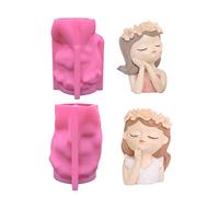 Stampo per Piante grasse in calcestruzzo - Stampo in Silicone Testa Ragazza - stampi in Silicone Candele - Testa Vaso di Fiori succulenti Forma Floreale in Silicone Decorazione Artigianale