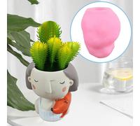 Stampo per piante in resina a forma di testa per ragazze 3D, Stampi in resina in