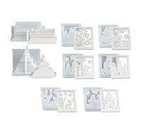 Stampo Per Portacandele | Colata Lanterna Di Natale In Epoxy - 8 Pezzi In Silicone Per Portacandele,Per Decorazioni Artigianali Per La Casa Durante Le Vacanze E L'Arte In Cemento