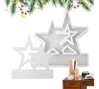 Stampo per portacandele,Stampo per portacandele in resina - unici in resina a doppia stella in silicone, silicone pressofuso epossidico fatto a mano antiaderente, forniture
