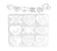 Stampo per portachiavi a cuore - Stampo in silicone Love Stampo per colla a goccia in gesso | Ciondolo amore San stampo in silicone antiaderente per decorazione domestica stampo