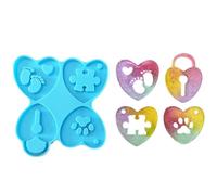 Stampo per portachiavi in silicone liscio fatto a mano a forma di cuore per ciondolo portachiavi stampi ornamento accessorio stampo flessibile per portachiavi