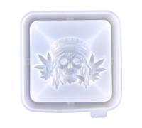 Stampo per posacenere a forma di teschio, facile da pulire, in silicone, accessorio per ufficio fatto a mano, per appassionati di accessori