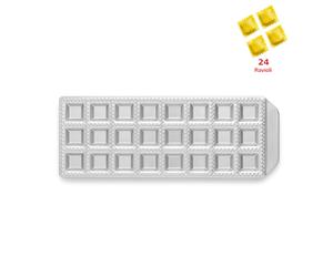 Stampo per Ravioli con Ventiquattro Fori e Mattarello 33,66x11,43x h 1,9 cm Acciaio Inossidabile 24 RAVIOLI Classici