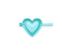 Stampo per ravioli e torte, strumento da cucina in plastica, con cuore/farfalla/fiore, per ravioli e torte, confezione da 1 (cuore S)