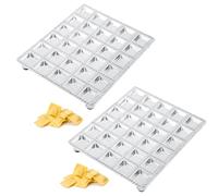 Stampo per Ravioli in Lega di Alluminio, 30 Fori Gnocchi Stampo per Pasticceria Gadget da Mini Quadrati Creatore di Ravioli per Cucina (2 Pezzi)