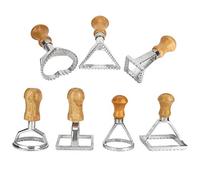 Stampo per ravioli, Stampo per ravioli, Manico in legno e bordo scanalato, Pressa per pasta Accessorio da per pasta, Lasagne per gnocchi, Pierogi, Set di 7