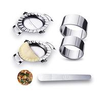 Stampo per Ravioli, TJ POP Set di Stampi per Gnocchi in Acciaio Inox da 5 Pezzi con Tagliapasta per Pastelitos, Gnocchi Cinesi, Pierogi, Calzone, Torte, 2 Misure