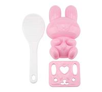 Stampo per riso, PP Cartoon Rabbit Model Sushi Rice Mold Handicraft Onigiri Make Tool for Home Party Cartoon Bento Lunch Make 3 pezzi(Rosa)