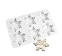 Stampo per sapone a fiocco di neve, stampo in silicone fiocco di neve, stampi per cioccolato fondente di Natale invernale, stampo per cubetti di ghiaccio a 6 griglie, strumenti per goffratura per la
