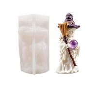 Stampo per sapone a forma di strega, in silicone 3D, multiuso, per aromaterapia, per sapone, argilla, gesso fai da te, decorazione per casa, vacanze, feste, decorazioni fai da te