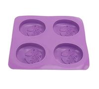Stampo per sapone Materiale siliconico Viola 4 modelli Flessibile morbido Facile da sformare Fai da te Interessante Stampi di forma ovale per sapone da bagno Fare candele